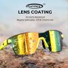 imageKastKing Tarkio Polarized Fishing Sunglasses Large Single PC Lenses Rimless Wrap Design UV400 Protection Sports SunglassesJ Double Matte Solid Yellow Frame  Amber Mirror