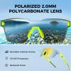 imageKastKing Tarkio Polarized Fishing Sunglasses Large Single PC Lenses Rimless Wrap Design UV400 Protection Sports SunglassesJ Double Matte Solid Yellow Frame  Amber Mirror