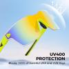 imageKastKing Tarkio Polarized Fishing Sunglasses Large Single PC Lenses Rimless Wrap Design UV400 Protection Sports SunglassesJ Double Matte Solid Yellow Frame  Amber Mirror