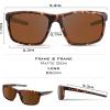 imageKastKing Toccoa Polarized Sport Sunglasses for Men and WomenIdeal for Driving Fishing Cycling and RunningUV ProtectionE Frame Matte DemiLens Brown