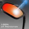 imageKastKing Toccoa Polarized Sport Sunglasses for Men and WomenIdeal for Driving Fishing Cycling and RunningUV ProtectionH Frame Gloss BlackLens Amber Base Scarlet