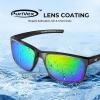 imageKastKing Toccoa Polarized Sport Sunglasses for Men and WomenIdeal for Driving Fishing Cycling and RunningUV ProtectionL Frame Gloss Black  Lens Brown Base  Chartreuse Mirror