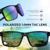 imageKastKing Toccoa Polarized Sport Sunglasses for Men and WomenIdeal for Driving Fishing Cycling and RunningUV ProtectionL Frame Gloss Black  Lens Brown Base  Chartreuse Mirror