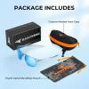 imageKastKing Toccoa Polarized Sport Sunglasses for Men and WomenIdeal for Driving Fishing Cycling and RunningUV ProtectionN Frame Gloss Tal Light Blue Lens Smoke  Ice Blue Mirror