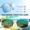 imageKastKing Toccoa Polarized Sport Sunglasses for Men and WomenIdeal for Driving Fishing Cycling and RunningUV ProtectionN Frame Gloss Tal Light Blue Lens Smoke  Ice Blue Mirror