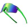 imageKastKing Etowah Polarized Sports Fishing Sunglasses With PuriVex Protective Lens Coating Rimless Wrap Design Men WomenG Double Matte Solid Green Frame  Green Chartreuse Mirror