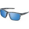 imageKastKing Toccoa Polarized Sport Sunglasses for Men and WomenIdeal for Driving Fishing Cycling and RunningUV ProtectionO Frame Gloss Tal Gray Lens Smoke  Blue Ocean Mirror