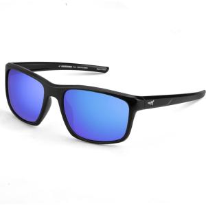 imageKastKing Toccoa Polarized Sport Sunglasses for Men and WomenIdeal for Driving Fishing Cycling and RunningUV ProtectionD Frame Gloss Black  Lens Smoke Base Blue