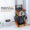 image:imageKastKing V10 Gear Trolley Indoor Fishing Rod Holder for 10 Combos 3Tier Fishing Accessory Shelves With Peg Wall Patented Builtin Line Spooler Mobile Tackle Storage Cart With Locking WheelsBPro Model 12 Rods