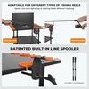 image:imageKastKing V10 Gear Trolley Indoor Fishing Rod Holder for 10 Combos 3Tier Fishing Accessory Shelves With Peg Wall Patented Builtin Line Spooler Mobile Tackle Storage Cart With Locking WheelsBPro Model 12 Rods