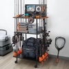 image:imageKastKing V10 Gear Trolley Indoor Fishing Rod Holder for 10 Combos 3Tier Fishing Accessory Shelves With Peg Wall Patented Builtin Line Spooler Mobile Tackle Storage Cart With Locking WheelsBPro Model 12 Rods