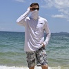 image:imageKastKing Mens Hoodie Shirt UPF 50 Long Sleeve Fishing Shirt UV Protection ShirtE Gray With Neck Gaiter
