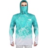 image:imageKastKing Mens Hoodie Shirt UPF 50 Long Sleeve Fishing Shirt UV Protection ShirtKturquoise Fade With Neck Gaiter