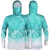 image:imageKastKing Mens Hoodie Shirt UPF 50 Long Sleeve Fishing Shirt UV Protection ShirtKturquoise Fade With Neck Gaiter
