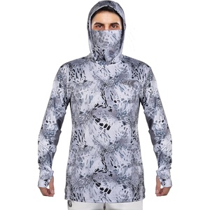 image:imageKastKing Mens Hoodie Shirt UPF 50 Long Sleeve Fishing Shirt UV Protection ShirtJsilver Mist With Neck Gaiter