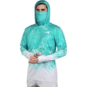 image:imageKastKing Mens Hoodie Shirt UPF 50 Long Sleeve Fishing Shirt UV Protection ShirtKturquoise Fade With Neck Gaiter