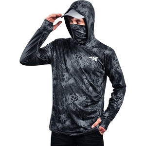 image:imageKastKing Mens Hoodie Shirt UPF 50 Long Sleeve Fishing Shirt UV Protection ShirtMblackout With Neck Gaiter