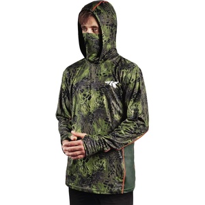 image:imageKastKing Mens Hoodie Shirt UPF 50 Long Sleeve Fishing Shirt UV Protection ShirtQwoodland With Neck Gaiter