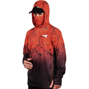 image:imageKastKing Mens Hoodie Shirt UPF 50 Long Sleeve Fishing Shirt UV Protection ShirtRblaze Fade With Neck Gaiter
