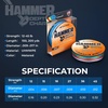 image:imageKastKing Hammer Depth Charge Weighted Fishing Line Made in The USA LeadFree Fast Sinking 9Carrier Braided Fishing Line Nano Bismuth Coated Saltwater Trolling Line Color Changes Every 10 Yards100 Yds45 LB043mm
