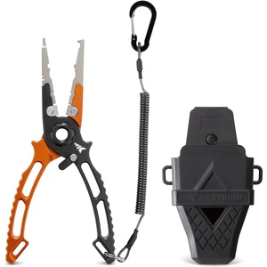 image:imageKastKing TiForge Titanium Jaw Fishing Pliers  CorrosionResistant Freshwater amp Saltwater Pliers DualTip Design Safety Lock Secure Sheath amp Tether System76 Titanium Jaw PlierOrangeBlack
