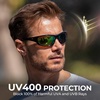 image:imageKastKing Hiwassee Polarized Sport Sunglasses for Men and Women Wrap Sunglasses for Fishing Cycling and RunningUV ProtectionFrame Black  Lens Chartreuse Mirror