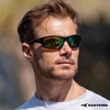 image:imageKastKing Hiwassee Polarized Sport Sunglasses for Men and Women Wrap Sunglasses for Fishing Cycling and RunningUV ProtectionFrame Black  Lens Chartreuse Mirror