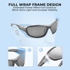 image:imageKastKing Hiwassee Polarized Sport Sunglasses for Men and Women Wrap Sunglasses for Fishing Cycling and RunningUV ProtectionFrame Gloss Metalic Gun  Lens Silver Mirror