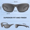 image:imageKastKing Hiwassee Polarized Sport Sunglasses for Men and Women Wrap Sunglasses for Fishing Cycling and RunningUV ProtectionFrame Gloss Metalic Gun  Lens Silver Mirror