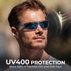 image:imageKastKing Hiwassee Polarized Sport Sunglasses for Men and Women Wrap Sunglasses for Fishing Cycling and RunningUV ProtectionFrame Gloss Tal Light Blue  Lens Ice Blue Mirror