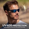 image:imageKastKing Hiwassee Polarized Sport Sunglasses for Men and Women Wrap Sunglasses for Fishing Cycling and RunningUV ProtectionFrame Gloss Tal Light Gray  Lens Blue Ocean Mirror