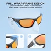 image:imageKastKing Hiwassee Polarized Sport Sunglasses for Men and Women Wrap Sunglasses for Fishing Cycling and RunningUV ProtectionFrame Matte Black  Lens Scarlet Mirror