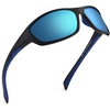 image:imageKastKing Hiwassee Polarized Sport Sunglasses for Men and Women Wrap Sunglasses for Fishing Cycling and RunningUV ProtectionFrame Matte Blackout  Lens Ice Mirror