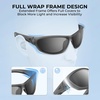 image:imageKastKing Hiwassee Polarized Sport Sunglasses for Men and Women Wrap Sunglasses for Fishing Cycling and RunningUV ProtectionFrame Matte Smoke Crystal  Lens Smoke
