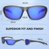 image:imageKastKing Hiwassee Polarized Sport Sunglasses for Men and Women Wrap Sunglasses for Fishing Cycling and RunningUV ProtectionFrame Matte Smoke Crystal  Lens Cobalt Mirror