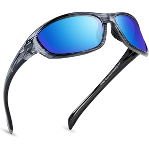 image:imageKastKing Hiwassee Polarized Sport Sunglasses for Men and Women Wrap Sunglasses for Fishing Cycling and RunningUV ProtectionFrame Gloss Tal Light Gray  Lens Blue Ocean Mirror