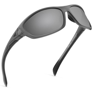 image:imageKastKing Hiwassee Polarized Sport Sunglasses for Men and Women Wrap Sunglasses for Fishing Cycling and RunningUV ProtectionFrame Matte Smoke Crystal  Lens Smoke